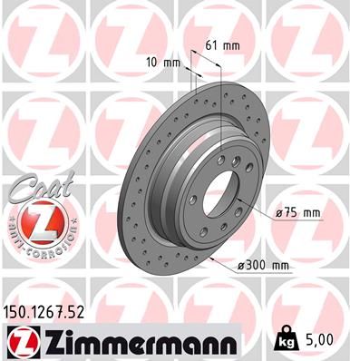 150126752 ZIMMERMANN Тормозной диск