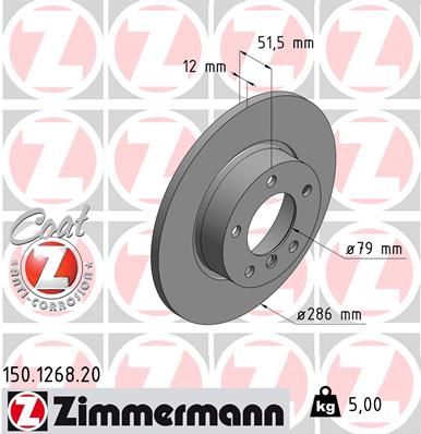 150126820 ZIMMERMANN Тормозной диск