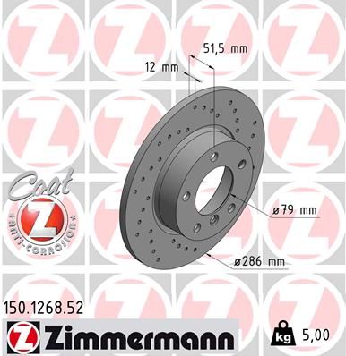 150126852 ZIMMERMANN Тормозной диск