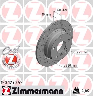 150127052 ZIMMERMANN Тормозной диск