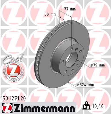 150127120 ZIMMERMANN Тормозной диск