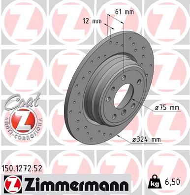 150127252 ZIMMERMANN Тормозной диск