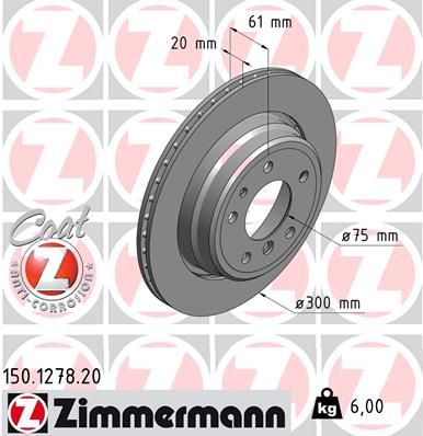 150127820 ZIMMERMANN Тормозной диск