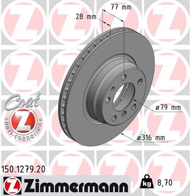 150127920 ZIMMERMANN Тормозной диск