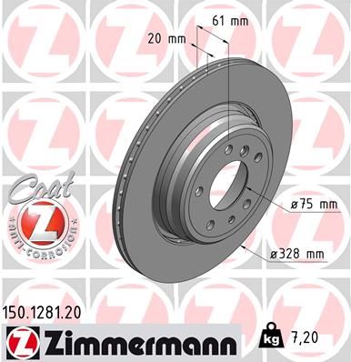 150128120 ZIMMERMANN Тормозной диск