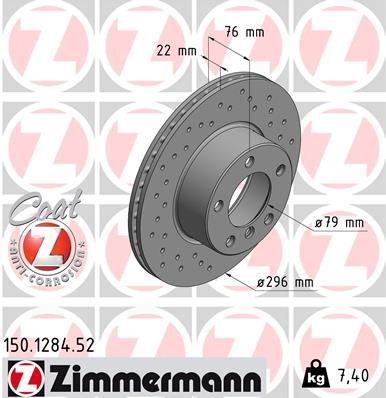 150128452 ZIMMERMANN Тормозной диск