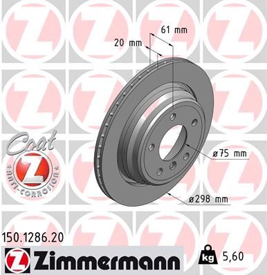 150128620 ZIMMERMANN Тормозной диск