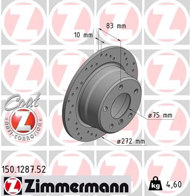 150128752 ZIMMERMANN Тормозной диск