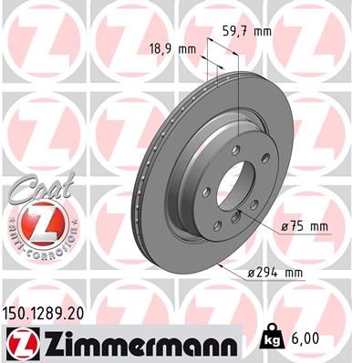 150128920 ZIMMERMANN Тормозной диск