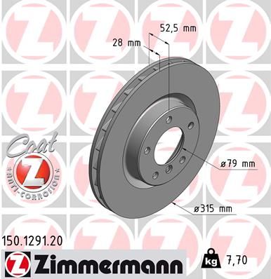 150129120 ZIMMERMANN Тормозной диск