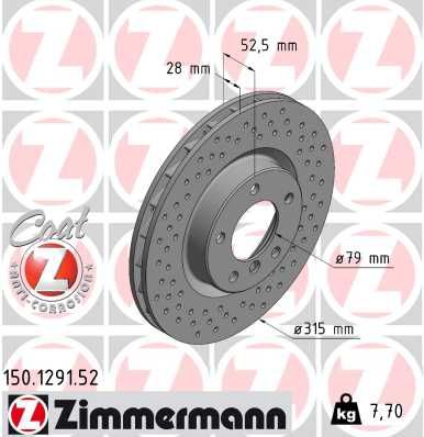 150129152 ZIMMERMANN Тормозной диск