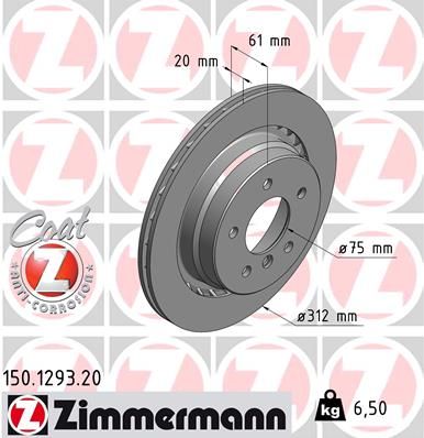 150129320 ZIMMERMANN Тормозной диск