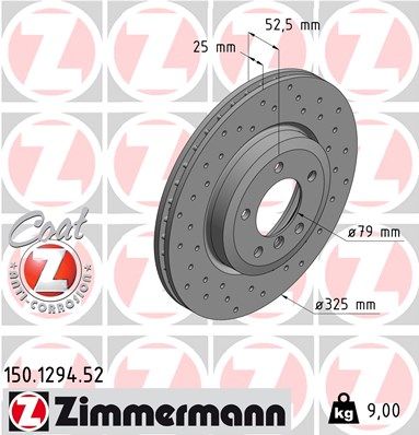 150129452 ZIMMERMANN Тормозной диск