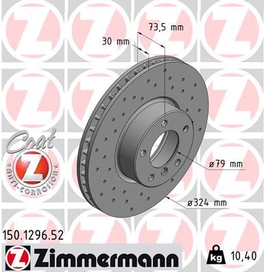 150129652 ZIMMERMANN Тормозной диск