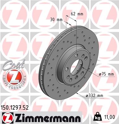 150129752 ZIMMERMANN Тормозной диск