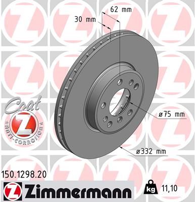 150129820 ZIMMERMANN Тормозной диск