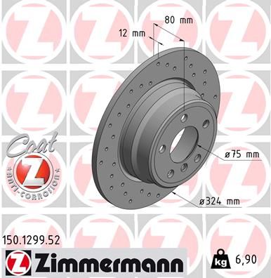 150129952 ZIMMERMANN Тормозной диск