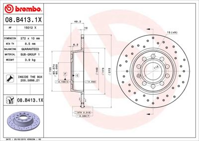 08B4131X BREMBO Тормозной диск