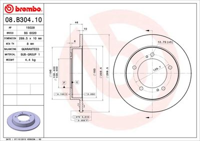 BS6020 BRECO Тормозной диск