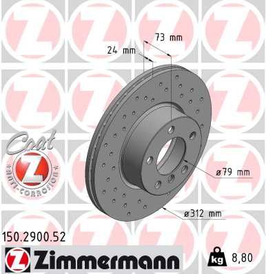 150290052 ZIMMERMANN Тормозной диск