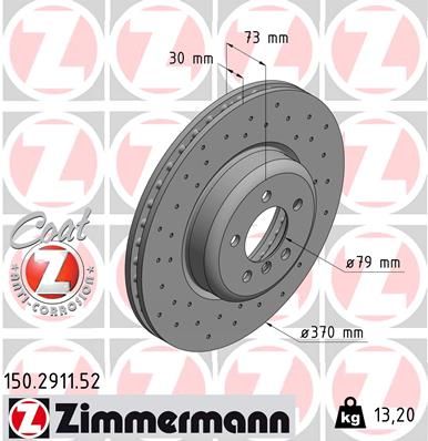 150291152 ZIMMERMANN Тормозной диск