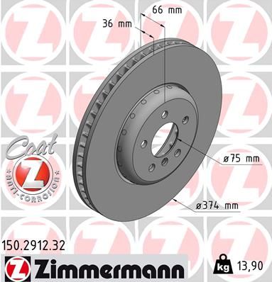 150291232 ZIMMERMANN Тормозной диск