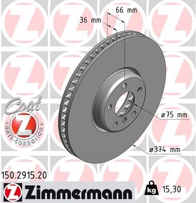 150291520 ZIMMERMANN Тормозной диск