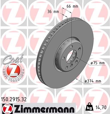 150291532 ZIMMERMANN Тормозной диск