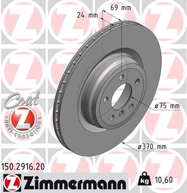 150291620 ZIMMERMANN Тормозной диск