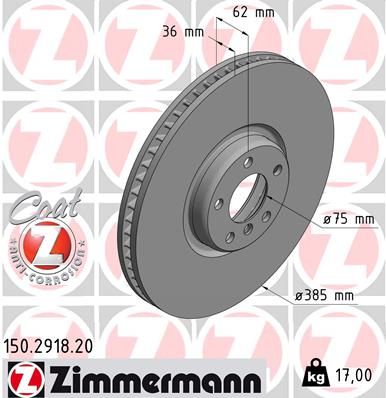 150291820 ZIMMERMANN Тормозной диск