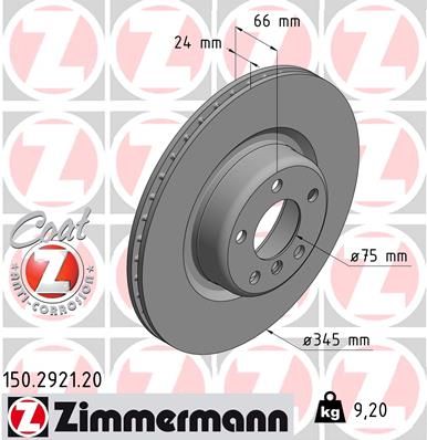 150292120 ZIMMERMANN Тормозной диск