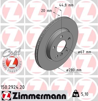 150292420 ZIMMERMANN Тормозной диск