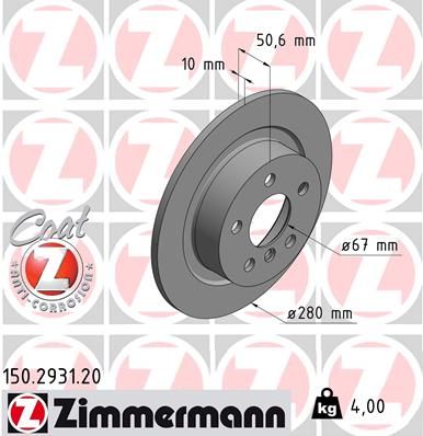 150293120 ZIMMERMANN Тормозной диск