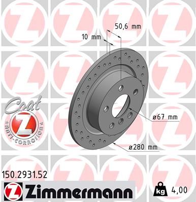 150293152 ZIMMERMANN Тормозной диск