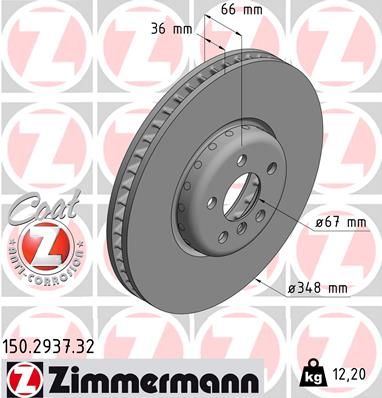 150293732 ZIMMERMANN Тормозной диск