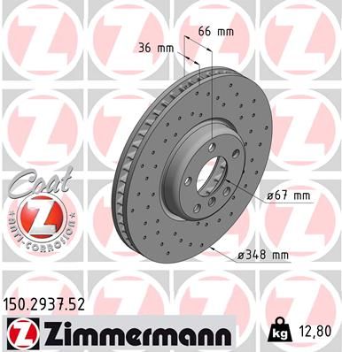 150293752 ZIMMERMANN Тормозной диск