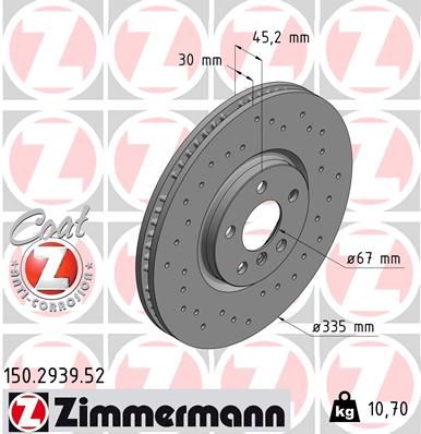 150293952 ZIMMERMANN Тормозной диск