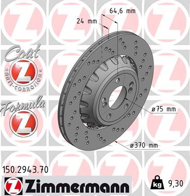 150294370 ZIMMERMANN Тормозной диск