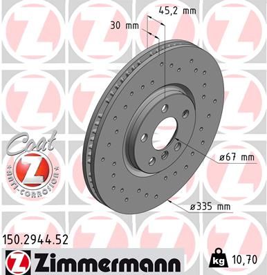 150294452 ZIMMERMANN Тормозной диск