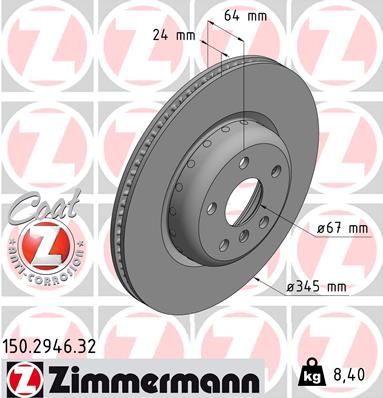 150294632 ZIMMERMANN Тормозной диск