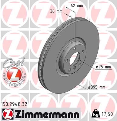 150294832 ZIMMERMANN Тормозной диск