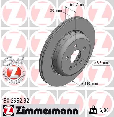 150295232 ZIMMERMANN Тормозной диск