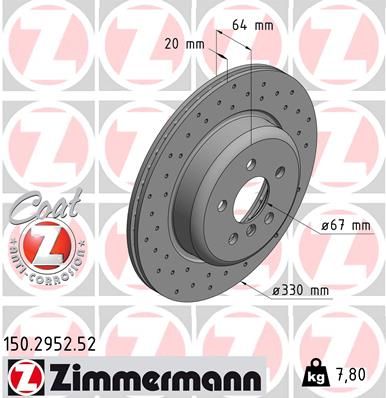 150295252 ZIMMERMANN Тормозной диск