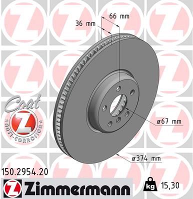 150295420 ZIMMERMANN Тормозной диск