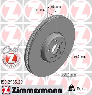 150295520 ZIMMERMANN Тормозной диск