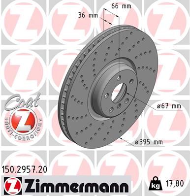 150295720 ZIMMERMANN Тормозной диск