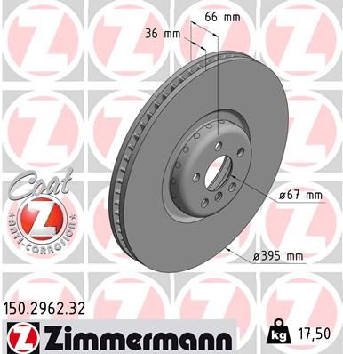 150296232 ZIMMERMANN Тормозной диск