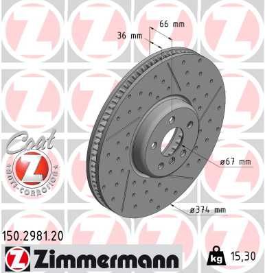 150298120 ZIMMERMANN Тормозной диск