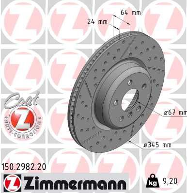 150298220 ZIMMERMANN Тормозной диск