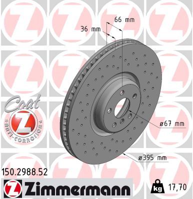 150298852 ZIMMERMANN Тормозной диск